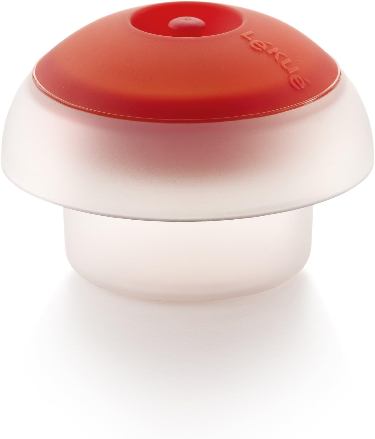 Lékué Molde Cocedor de huevos para microondas y baño maría, silicona platino Translúcido, Cilíndrico
