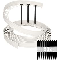 GARDENIX Bordure Pelouse Flexible - 10m, 4cm Hauteur, Noir, 20 Ancrages