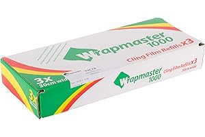 NUGOYA Wrapmaster Pellicola Cling per Dispenser Compatto Dimensioni: 305 mm (12") di Larghezza. Lunghezza: 100 Metri. Quantità nell 'imballaggio: 3