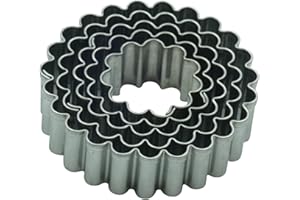 BekkiB Set di 5 formine per biscotti "cerchi", rotonde – 5 tagliapasta – per tagliapasta e biscotti – lavabile in lavastoviglie – 700