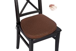 ‎BIG HIPPO Big Hippo Sitzkissen Memory Foam 43 x 40 cm, rutschfeste Bequeme Sitzauflage mit Bändern und Abnehmbarer Kissenbezug, Selbstkühlender 3D-Viskose-Faser U-Fömiges Stuhlkissen für Meisten Stühle - Braun