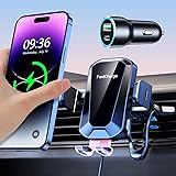 EOIWUY 15W Caricatore Wireless Auto, Auto-Bloccaggio [360° Rotazione] Supporto Telefono Auto Ricarica Wireless Rapida con QC 