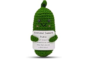 GENERIC Emotional Encouraging Support Pickle,Funny Encouraging Pickle with Emotional Encouraging Card,Cute Knitted Crochet Dolls Soft Plush for Friend Gifts(Emotional Pickle)