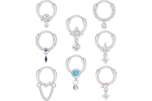 Chriscoco 8 szt. Piercing nosa stal chirurgiczna piercing przegroda piercing ucha chrząstka