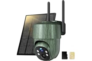 CEYOMUR 4G LTE Cámara de Caza con Tarjeta SIM y Micro SD, 2K PTZ Cámara Fototrampeo con Placa Solar, Visión Nocturna a Color e Infrarrojos 940nm, Transmisión en Vivo, IP65 Impermeable