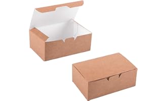 DIFORMA Paquete de 10 cajas de regalo de cartón kraft tamaño S, contenedor de alimentos para llevar, caja desechable para regalo (10, S)