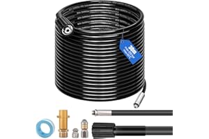 NCONCO Set di 30 m, 180 bar, 60 °C, con ugelli rigidi + girevoli, 1 adattatore, compatibile con Karcher K2 K3 K4 K5 K6 K7 idropulitrice universale