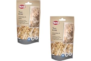 Trixie Freeze Dried Hígado de Cordero & Salmón | Paquete Doble | 2 x 25 g | Complemento alimenticio para Gatos | Snack liofilizado | Apto para alergias alimentarias | Sin aditivos