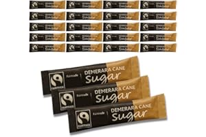 Brown Demerara Sugar Sticks x 50 - Individually Wrapped - Perfect for Travel, Offices, and Catering - WoodzyCo Exclusive
