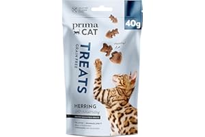 PrimaCat - Crunchy Herring Flavoured Cat Treats with Rosemary, 1 pack of 40g- Amazon Exclusive