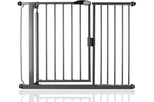 Bettacare Cancello per Animali Auto Close, 111cm - 118cm, Grigio Ardesia, Cancello a Pressione per Cani e Cuccioli, Barriera di Sicurezza per Porte, Corridoi e Spazi