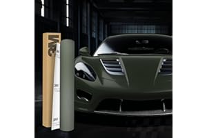 FINEST FOLIA 3M 2080 Film de Wrapping de Voiture - 30 x 152 cm - Autocollant pour Voiture, Moto, Bateau - 3D avec Canaux d'Air (M26 Vert Militaire Mat)
