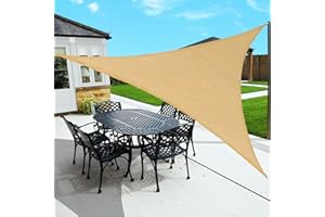 Sunnylaxx 4x4x5,65m Triangular Toldo Vela de Sombra, Arena Toldos Exterior Terraza Protección Rayos UV para Exteriores, Pergola, Jardín,Terrazas