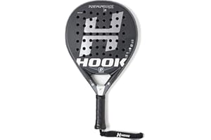H HOOK Hook - Pala de Pádel Unisex - Platinum Black Spyder Special Edition - 355/365 g - 100% Carbono - Control Explosivo 95% - EVA - Balance Medio - Tacto Arena - Redonda