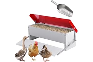 Svauoumu Alimentatore Automatico per Pollame, Mangiatoia per Galline per 5 Kg di Mangime, Mangiatoia Impermeabile per Polli, Tacchini, Oche, Anatre, Mangiatoia a Pedale