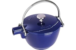 Staub Hervidor de té Redondo 16,5 cm Tetera, Hierro Fundido, Azul, 16.5 cm