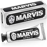 Marvis Toothpaste Liquorice Mint, 1 x 25 ml | Helps Eliminate Plaque, Prevents Decay, Lasting Freshness, Sensational Taste, F