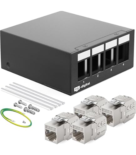 Panneau De Brassage CAT7 24 Ports FGB - Montage Rack 19" 1U - Blindé Pour Réseau Gigabit/10G - Installation Facile LSA+
