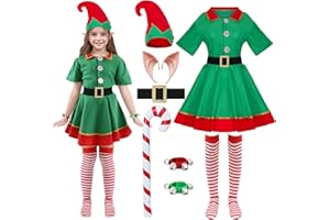 HarnyLoom Disfraz Elfo Niño Niña Disfraz de Elfo Navidad Hombre Mujer Disfraz Papa Noel Elfo Orejas Gorro de Elfo Calcetines Santa Claus Outfit Fiesta Cosplay