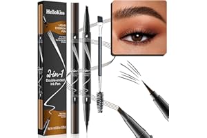 YILLTOY 2 Stück Augenbrauenstift Wasserfest, 2-in-1 Dual-Ended Microblading Augenbrauenstift, Wischfest Eyebrow Pencil Kann Leicht Natürliche Augenbrauenfarbe