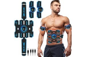 ASHMITA ABS Trainer Muscle Stimulator, Abdomen Heat Sweat Stimulator 8 Modes 19 Lntensity Levels,Abdominal Trainer with EMS Technology,Home Gym Fitness Device with Display and USB Rechargeable