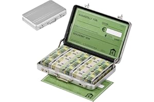 DAOUZL Money Case as a Money Gift, Mini Briefcase Made of Aluminium, Voucher Packaging, as a Wedding Gift and Greeting Card, Money Case, Creative Gifts Suitable for Children and Friends, silver