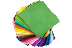 flic-flac 42pcs 1.4mm Soft Thick Felt Fabric Sheet Assorted Color Felt Pack DIY Craft Sewing Squares Nonwoven Patchwork (10 x 10 cm)