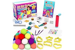 GirlZone Regalos para Niñas Kit Definitivo de Arcilla para Moldear 100 Piezas - Arcilla Secado al Aire - Manualidades Niñas 6-12 Años Air Dry Clay Ultimate Craft Kit
