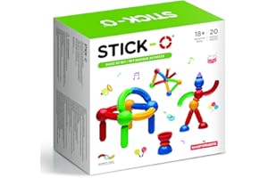 Stick-O by Magformers: 20-Piece Magnetic Construction Set. Preschool STEM Toy with Large Pieces And Easy-Grip Design for Little Hands.