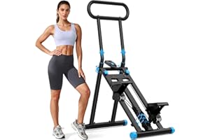 HXD-ERGO Stepper d’Escalier Pliable Fitness 2025, Appareil Cardio Maison Professionnel avec Guidon Réglable, Écran LCD, Machine d’Entraînement Complet du Corps Compacte