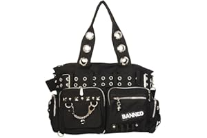 BANNED ALTERNATIVE WEAR Handtas met studs in oogjes zwart, czarny - czarny/czarny, czarny