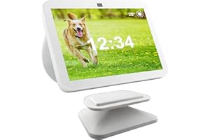 Sintron Adjustable Magnetic Stand Mount for Echo Show 8 (3rd Gen), Smart Display Stand Holder with 360 Degree Rotation, Swivel & Tilt Function, Anti-Slip Base - White, Compatible with iPhone Models