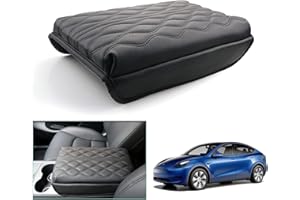GAFAT Tesla Model Y 2021-2024 / Model 3 2017-2023 Housse d'Accoudoir Central, Model Y 2024 Housse de Protection Console Centrale en Cuir, Tesla Model Y Accessories [Pas pour Model 3 2024-] (Noir3)