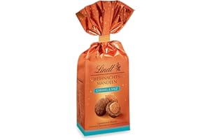 ‎LINDT Lindt Schokolade | Weihnachtsmandeln Caramel & Salz Beutel | 100g | karamellisierte Mandeln in Vollmilchschokolade mit Salz, Zimt & Koriander verfeinert| edles Schokoladen-Geschenk zu Weihnachten