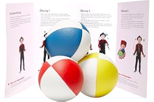 ‎JONGLIERPROFI Professional Juggling Balls Set of 3 with Juggling Instructions Good Juggling Balls for Beginners Lie Good in Hands Natural Filling with Millet