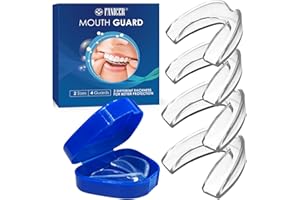 NIMISYRA 4 Pezzi Bite Bruxismo Notturno, 2 Taglie Paradenti per Digrignare i Denti, Modellabile Mouth Guard,Migliora bite bruxismo, Antirussamento,Per Migliora La Qualità Del Sonno, Unisex