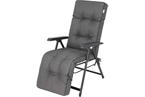 ‎BJIRD Bjird Liegenauflage 160x50x8 cm - Auflage für Gartenstuhl mit Fußstütze, Gartenliege und Liegestuhl – Wasserabweisend, UV-beständig, mit Bindebändern und Gummibefestigung - 160 x 50 cm, Graphit