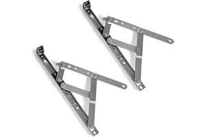 TSS Pair of uPVC Window Hinges, 17mm Stack Height, Double Glazing Friction Stay, Non Handed, Ferretic Steel, Window Stays, Friction Hinges. Top/Side Hung Window Hinge (10 Inch (Top Hung))