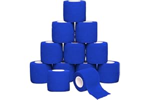 12 Pack Black Self Adhesive Bandage Wrap,SAREAL 2" x 5 Yards Athletic Wrap Self Adhesive,Vet Wrap,Tattoo Grip Tape,Sports Tape Bulk for First Aid Supplies and Wrist Sprains Protection