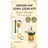 Beyaz Papatya Ş&ouml;nil &Ccedil;i&ccedil;ek Yapım Kiti - Kendin Yap Hobi Seti DIY &Ccedil;i&ccedil;ek Kiti