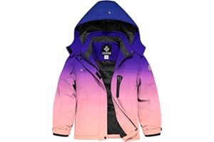 GEMYSE Veste de Ski Imperméable de Montagne pour Fille Manteau d'hiver Extérieur en Polaire Coupe-Vent avec Capuche