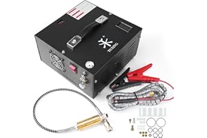 TUXING PCP Compressore d'aria 4500 Psi, compressore d'aria regolabile ad alta pressione alimentato da auto 12V DC o casa 220V AC con adattatore (incluso), pompa per Paintball/serbatoio subacqueo