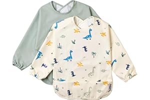 BABATÉ Kids - Baberos bebe impermeables, Babero con mangas 6-24 meses, Baberos bebe, Babero BLW, Babero mangas impermeable, Babetes Impermeável Bebe