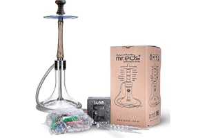 MR EDS E32 – Premium Shisha vattenpipa i komplett set av rostfritt stål, aluminium och epoxi med silikonslang och munstycke
