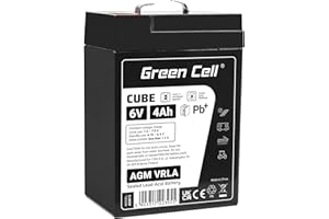 GREEN CELL PRO Green Cell® AGM 6 V 4 Ah Battery Non-Woven Battery VRLA Lead Battery Replacement Battery Supply Battery Cycle Resistant Maintenance Free for Electric Toy Alarm Emergency Power UPS UPS