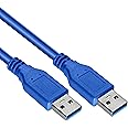 Storite 1.5M USB 3.0 Type A Male to Type A Male Cable For Data Transfer Hard Drive Enclosures, Cooling Pad -Blue