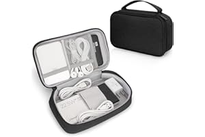 Skycase Kabeltasche,Elektronikzubehör Organizer,Reise Kabel Etui Kabelorganizer,Tragbare Kabel Tasche für Elektronische Accessoires USB Powerbank SD-Karte Ladekabel,Schwarz