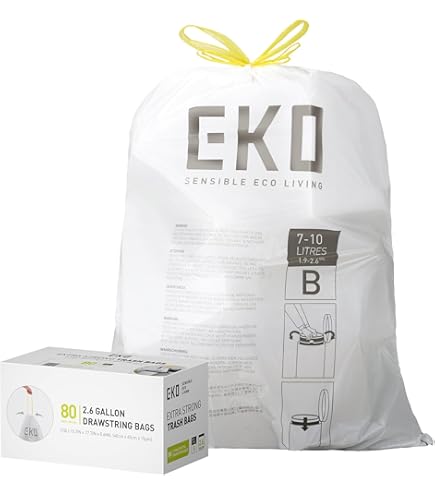 EKO Size D Bin Liners For Kitchen Bins – Extra Strong With Drawstring