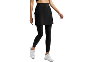 Jack Smith Jupe avec pantalon - Legging avec jupe - Jupe de tennis avec pantalon - Pour le sport, la course, le fitness, l'entraînement - Corsaire 3/4