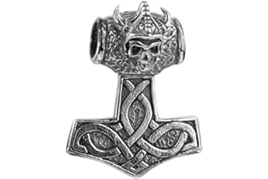 Silber schwarz oxidierter Thors-Hammer Anhänger für Ketten, von Kuzzoi aus massivem 925er Sterling Silber für Halsketten, 40 mm hoch, 17g schwer, sehr hochwertig und exklusiv 361387-000